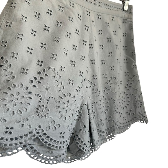 INTERMIX Womens Malia Scalloped Eyelet Shorts Size 2 Blue Lined High Rise - Picture 6 of 12